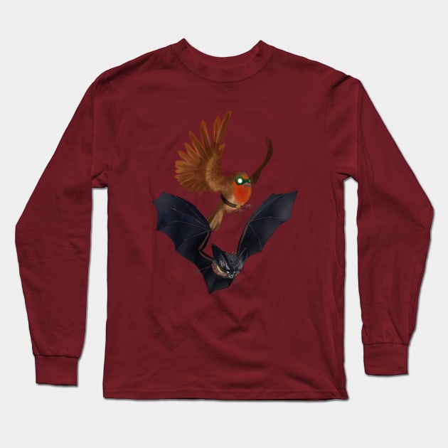Bat and Robin Long Sleeve T-Shirt by winterray